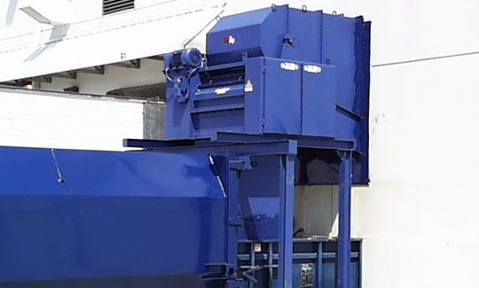 Pallet Shredder above Compactor
